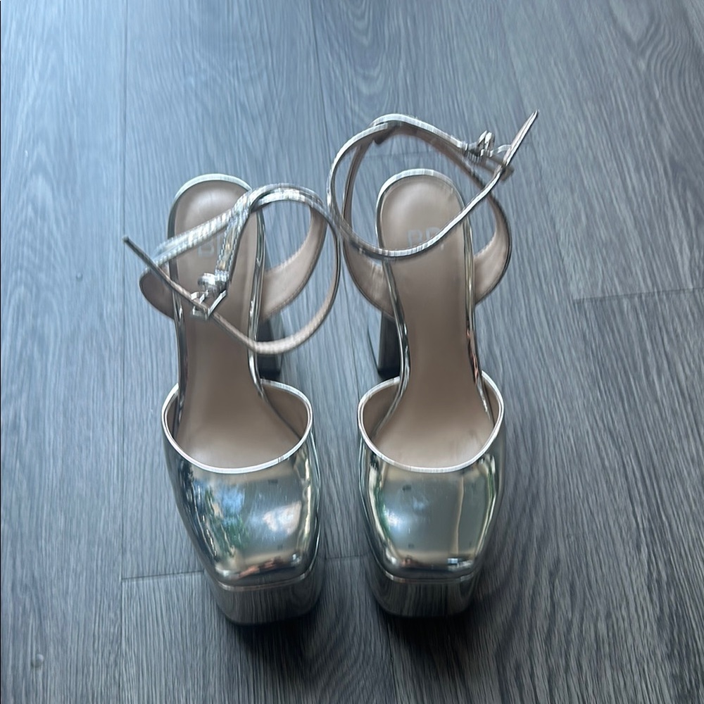 Nordstrom BP Silver Platform High Heels